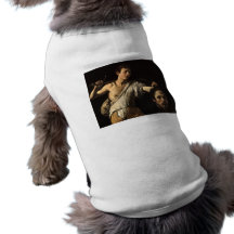 David with the Head of Goliath, Caravaggio Pet Tee Shirt