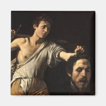 David with the Head of Goliath, Caravaggio Fridge Magnets