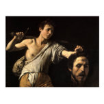 David with the Head of Goliath, Caravaggio Postcard