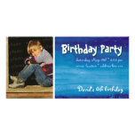 David's Birthday Party Photo Invitation Customized Photo Card