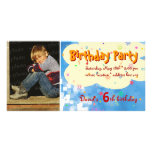 David's Birthday Party Photo Invitation Custom Photo Card