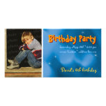 David's Birthday Party Photo Invitation Photo Greeting Card