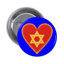 Davidsstern Herz heart Solomon's seal Button