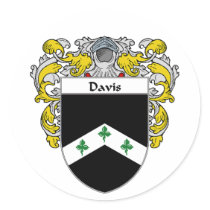 Davis Coat of Arms (Mantled) Sticker