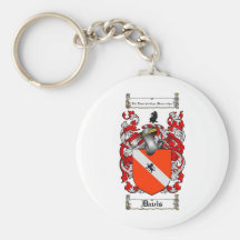 DAVIS FAMILY CREST -  DAVIS COAT OF ARMS KEYCHAIN