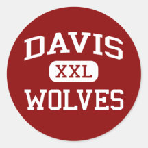 Davis - loups - lycée - Davis l'Oklahoma Autocollant