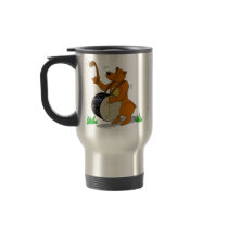 Davul Playing Bear Balkan Instrument Travel Mug