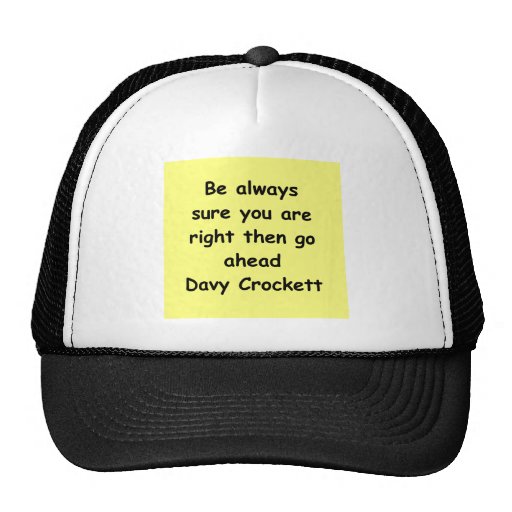 davy crockett quote hats