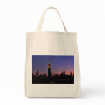Dawn: Empire State Building still lit up Pink 03 Tote Bags
