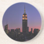 Dawn: Empire State Building still lit up Pink 03 Drink Coasters