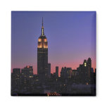 Dawn: Empire State Building still lit up Pink 03 Refrigerator Magnet