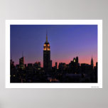 Dawn: Empire State Building still lit up Pink 03 Print