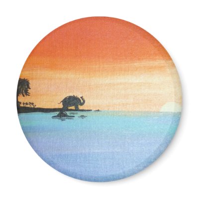 Dawn Of Peace_ElephantOfferingPrayers_AnjaliSanghi Fridge Magnet by TogetherArts