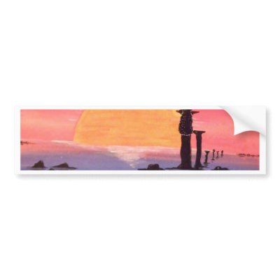 Dawn of Peace_Peacock_Anjali Sanghi Bumper Stickers by TogetherArts