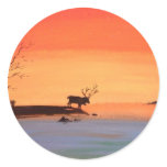 Dawn of Peace_Reindeer_Anjali Sanghi Round Stickers