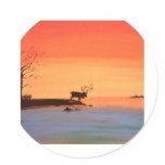 Dawn of Peace_Reindeer_Anjali Sanghi Round Sticker