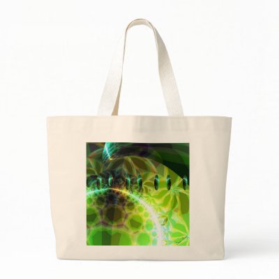 Dawn of Time – Lime & Gold Emerge Tote Bag by DianeClancyFractals