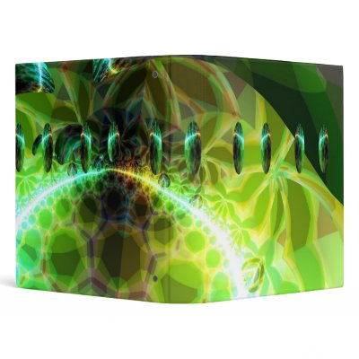 Dawn of Time – Lime & Gold Emerge 3 Ring Binder by DianeClancyFractals