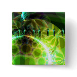 Dawn of Time – Lime & Gold Emerge Pinback Button