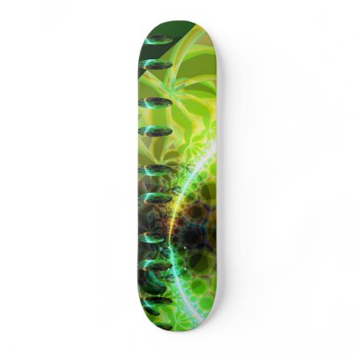 Dawn of Time – Lime & Gold Emerge Skate Board by DianeClancyFractals