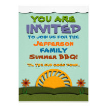 Day and Night Summer BBQ / Reunion Invitations invitations