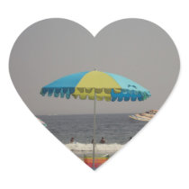 Day At The Beach Heart Stickers