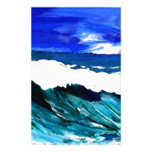 Day At The Ocean 2 - Ocean Waves CricketDiane Customized Stationery