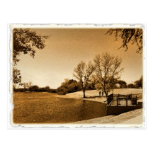 day in the park (in golden tones) postcard