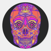 Day of the Dead 2 Round Stickers