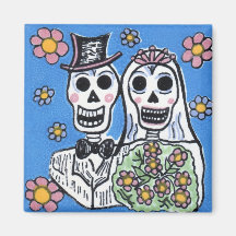 Day of the Dead Bride and Groom Magnets