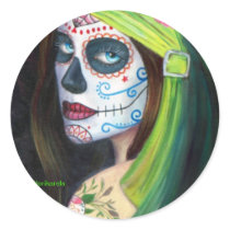 Day of the Dead by Lori Karels Round Stickers