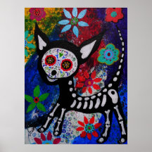 Day of the Dead CHIHUAHUA DOG Painting by Prisarts Poster