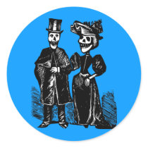 Day of the Dead Couple Round Sticker
