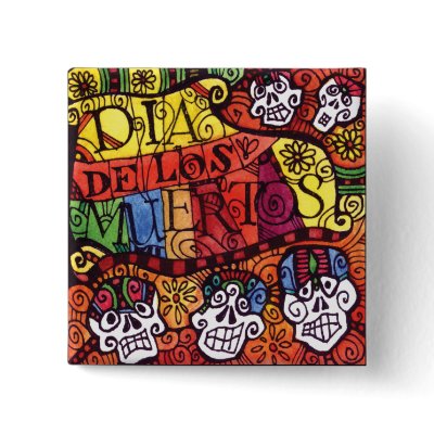 Day of the Dead / Dia de los Muertos / Sugar Skull Pins by lunagraphica