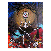 DAY OF THE DEAD GITARERO POSTCARDS