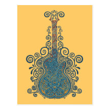 Day of the Dead Guitar Post Cards