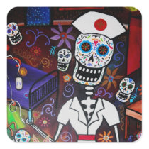day of the dead nurse sticker