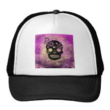 Day of the Dead Skull Trucker Hat