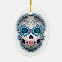 Day Of The Dead Sugar Skull Christmas Ornament