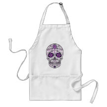 Day of the Dead Sugar Skull - Pink & Purple 1.0 Apron