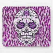 Day of the Dead Sugar Skull - Pink & Purple 1.0 Mousepads