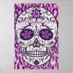 Day of the Dead Sugar Skull - Pink & Purple 1.0 Print