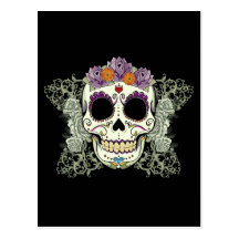 DAY OF THE DEAD SUGAR SKULL POSTCARD