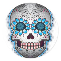 Day Of The Dead Sugar Skull Round Sticker