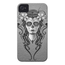 Day of the Dead Woman, Grey Iphone 4 Case-mate Case
