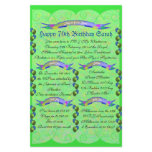 Day of Your Birth - Happy 70th Birthday Stationery Design