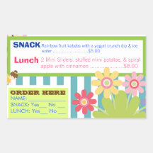 Daycare Playful Hot Lunch order stickers