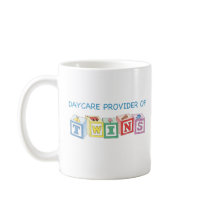 Daycare Provider of Twins Blocks Coffee Mug