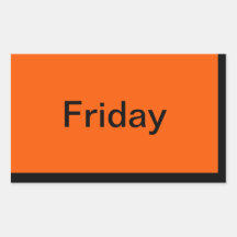 Days of the Week Colour Coded Calendar Visual Tool Rectangular Sticker