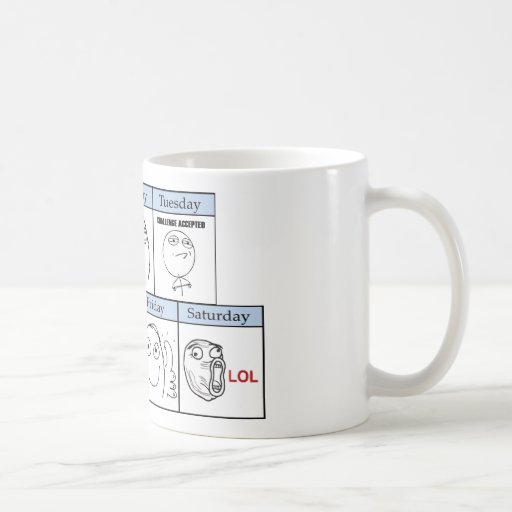 Days of the Week Memes Mugs